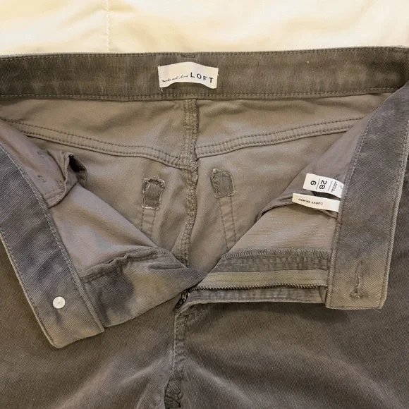 LOFT Women's Corduroy Straight Leg Jeans - Gray - Picture 4 of 9
